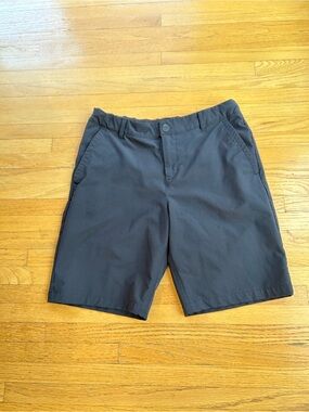 all in motion Men's Flat-Front Black Performance Shorts